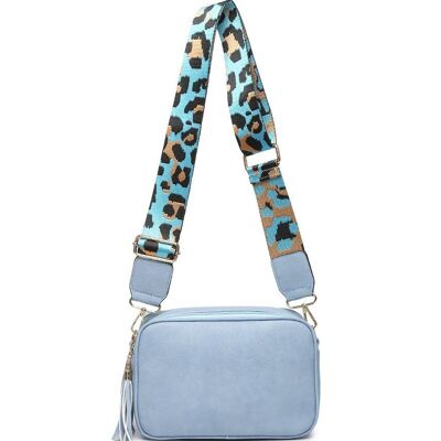 New Spring 2 Compartments Ladies Cross Body Bag Shoulder bag with Adjustable Wide Strap ZQ-070-2m light blue