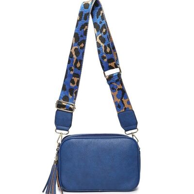 New Spring 2 Compartments Ladies Cross Body Bag Shoulder bag with Adjustable Wide Strap ZQ-070-2m navy