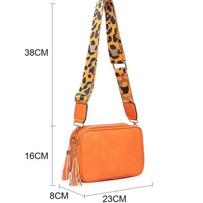 New Spring 2 Compartments Ladies Cross Body Bag Bolso de hombro con correa ancha ajustable ZQ-070-2m naranja