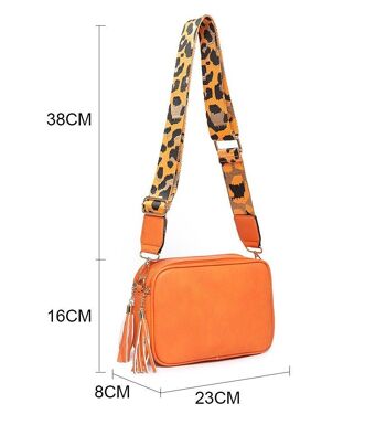 Nouveau printemps 2 compartiments dames sac à bandoulière sac à bandoulière avec large sangle réglable ZQ-070-2m orange 1