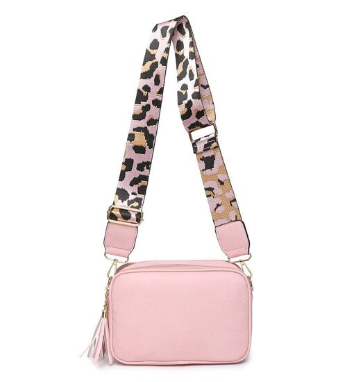 New Spring 2 Compartments Ladies Cross Body Bag Shoulder bag with Adjustable Wide Strap ZQ-070-2m pink