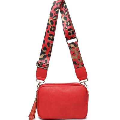 New Spring 2 scomparti Ladies Cross Body Bag Borsa a tracolla con tracolla regolabile ZQ-070-2m rosso