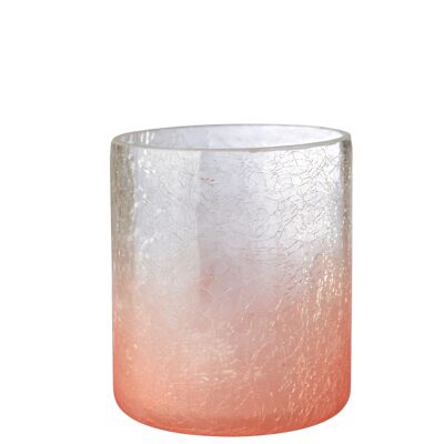 Sompex lifestyle awhia teelichthalter windlicht krakelee pink glas groß