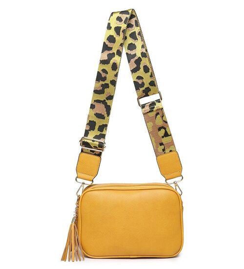 New Spring 2 Compartments Ladies Cross Body Bag Shoulder bag with Adjustable Wide Strap ZQ-070-2m yellow