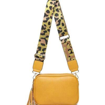 New Spring 2 Compartments Ladies Cross Body Bag Shoulder bag with Adjustable Wide Strap ZQ-070-2m yellow