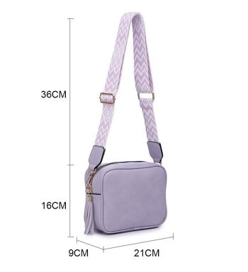 Sac à bandoulière pour femme avec bandoulière large réglable tendance ZQ-123 rose 9