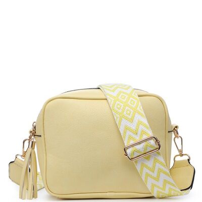 Ladies Cross Body Bag Shoulder bag with Trendy Adjustable Wide Strap ZQ-123  yellow