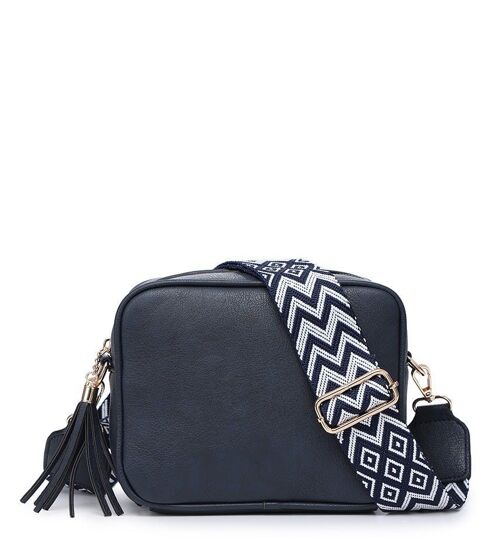 Ladies Cross Body Bag Shoulder bag with Trendy Adjustable Wide Strap ZQ-123 dark blue