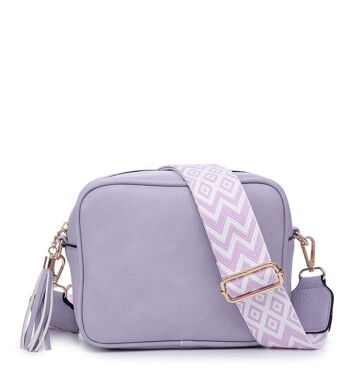 Sac à bandoulière pour dames Sac à bandoulière avec bandoulière large réglable à la mode ZQ-123 violet clair 1