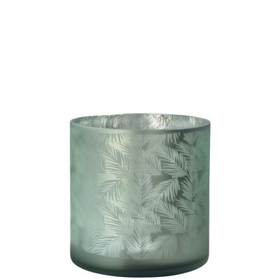 Sompex lifestyle awhia teelichtglas windlicht design farn silber/grün glas groß