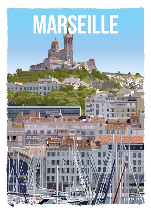 Marseille notre dame de la Garde 50x70