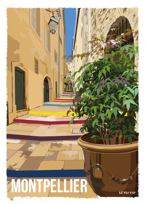 Montpellier marches colorées 50x70