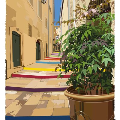 Montpellier colored steps 50x70