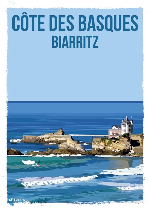 Biarritz la côte des basques 9x25