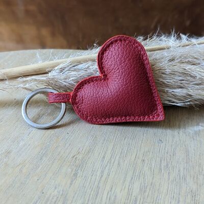 Red leather key ring