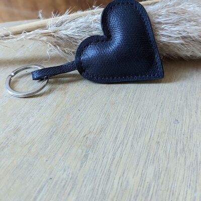 Navy heart key ring