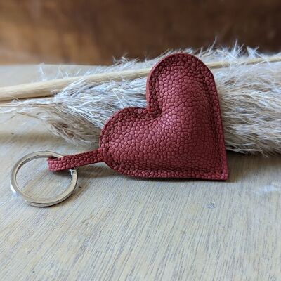 Burgundy heart key ring