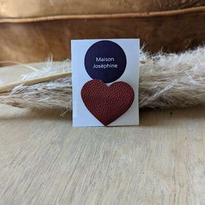 Burgundy heart hair clip