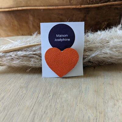 Orange heart hair clip