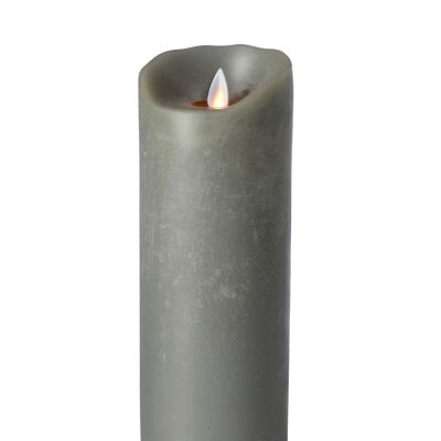Sompex lifestyle flame bewegliche flamme led echtwachs-kerze 8x23cm grau fernbedienbar "das original"