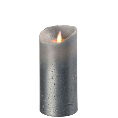 Sompex lifestyle flame bewegliche flamme led echtwachs-kerze 8x18cm grau-metallic fernbedienbar "das original"