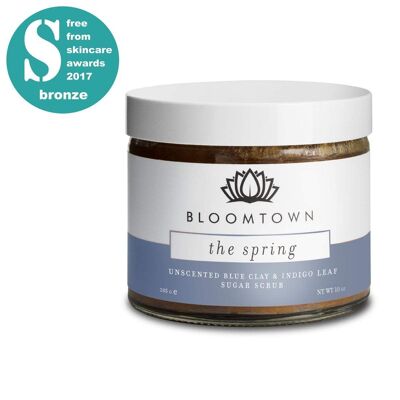 Sugar Scrub: The Spring (Unscented, Soothing Blue Clay & Indigo Leaf) Standard (285 g)