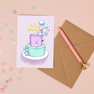 Gâteau d'anniversaire unisexe Carte de vœux
