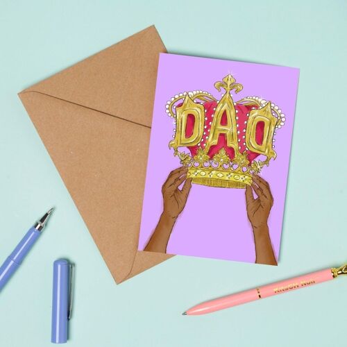Dad King Crown Greeting Card