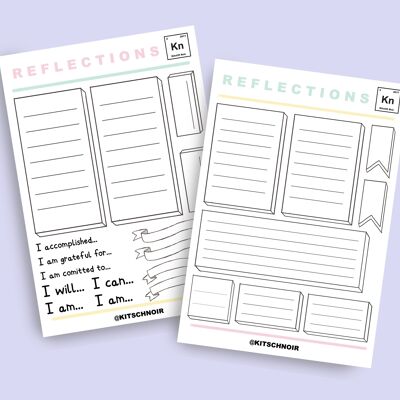 Reflexions-Journal-Aufkleber (2er-Pack) – 1 Satz