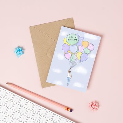 Birthday Balloon Man Greeting Card