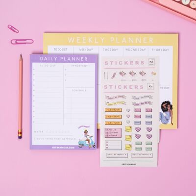Paquete de planificador - Planificador semanal amarillo
