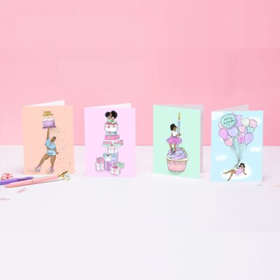 Birthday Girl Greeting Cards (Pack of 4)
