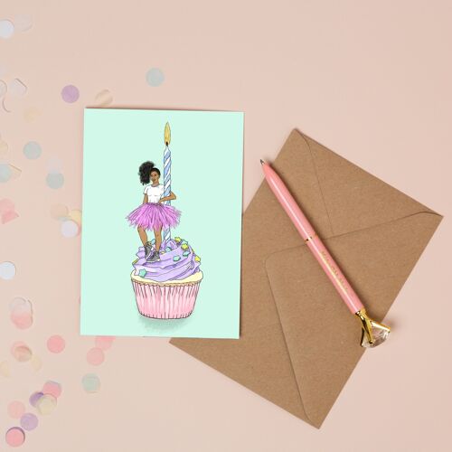 Cupcake Girl Greeting Card