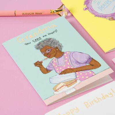 Grandma, you cake me happy Greeting Card
