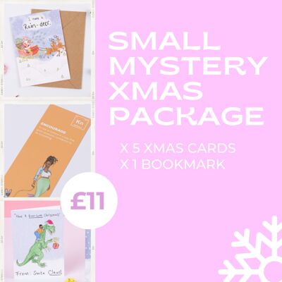 Paquete misterioso pequeño (¡5 tarjetas de Navidad y 1 marcapáginas!)