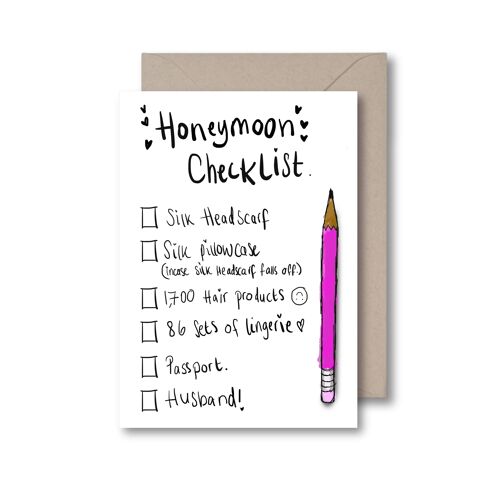 Honeymoon Checklist Greeting Card