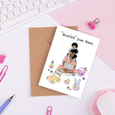 Working from home mum Greeting Card