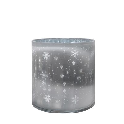 Sompex christmas lifestyle awhia teelichtglas windlicht glas design stars silber/weiss sehr groß