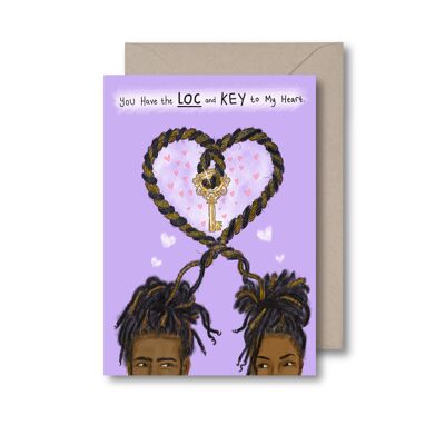 Loc and Key to my heart Greeting Card