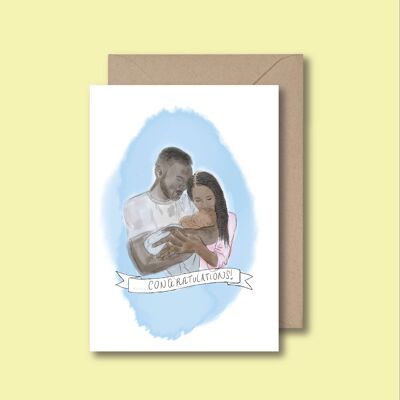 Herzlichen Glückwunsch Baby Girl/Boy - Baby Boy Grußkarte