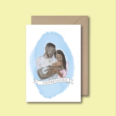 Congratulations Baby Girl/Boy - Baby Boy Greeting Card