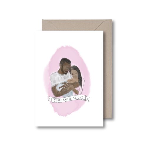 Congratulations Baby Girl/Boy - Baby Girl Greeting Card