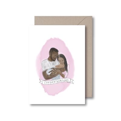 Herzlichen Glückwunsch Baby Girl/Boy - Baby Girl Grußkarte