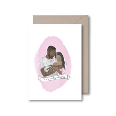 Félicitations bébé fille/garçon - bébé fille Carte de vœux