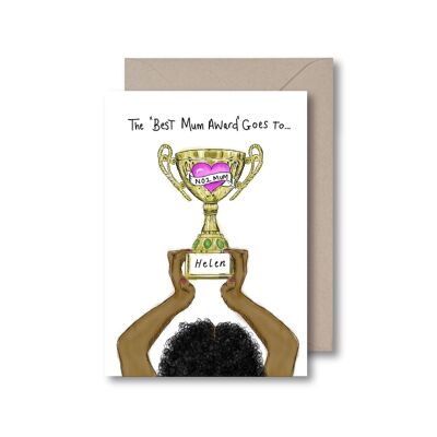 Best Mum Award (personalisiert) – keine Grußkarte