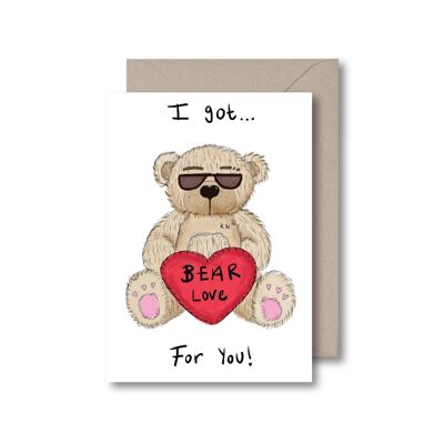 Cartolina d'auguri di amore dell'orso