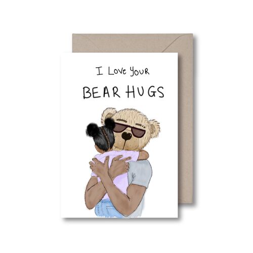 Bear Hugs - Girl Greeting Card