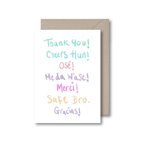Thank you (Languages) Greeting Card
