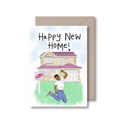 Happy New Home - 1 man Greeting Card