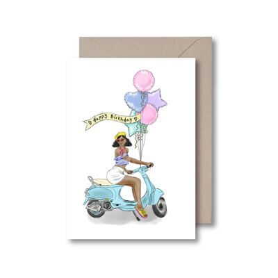 Scooter d'anniversaire Carte de vœux